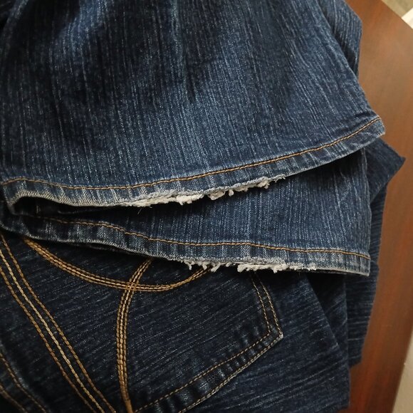 Calvin Klein Jeans Plus Size 18 W Flare Leg Mid Rise Dark Blue Denim Stretch - Picture 7 of 10